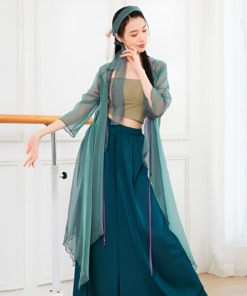 Áo Choàng Múa Trung Hoa Cổ điển- Màu Xanh Rêu (3)