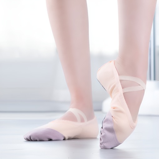 Giày Múa Ballet Loại Rẻ- Màu Hồng (4)