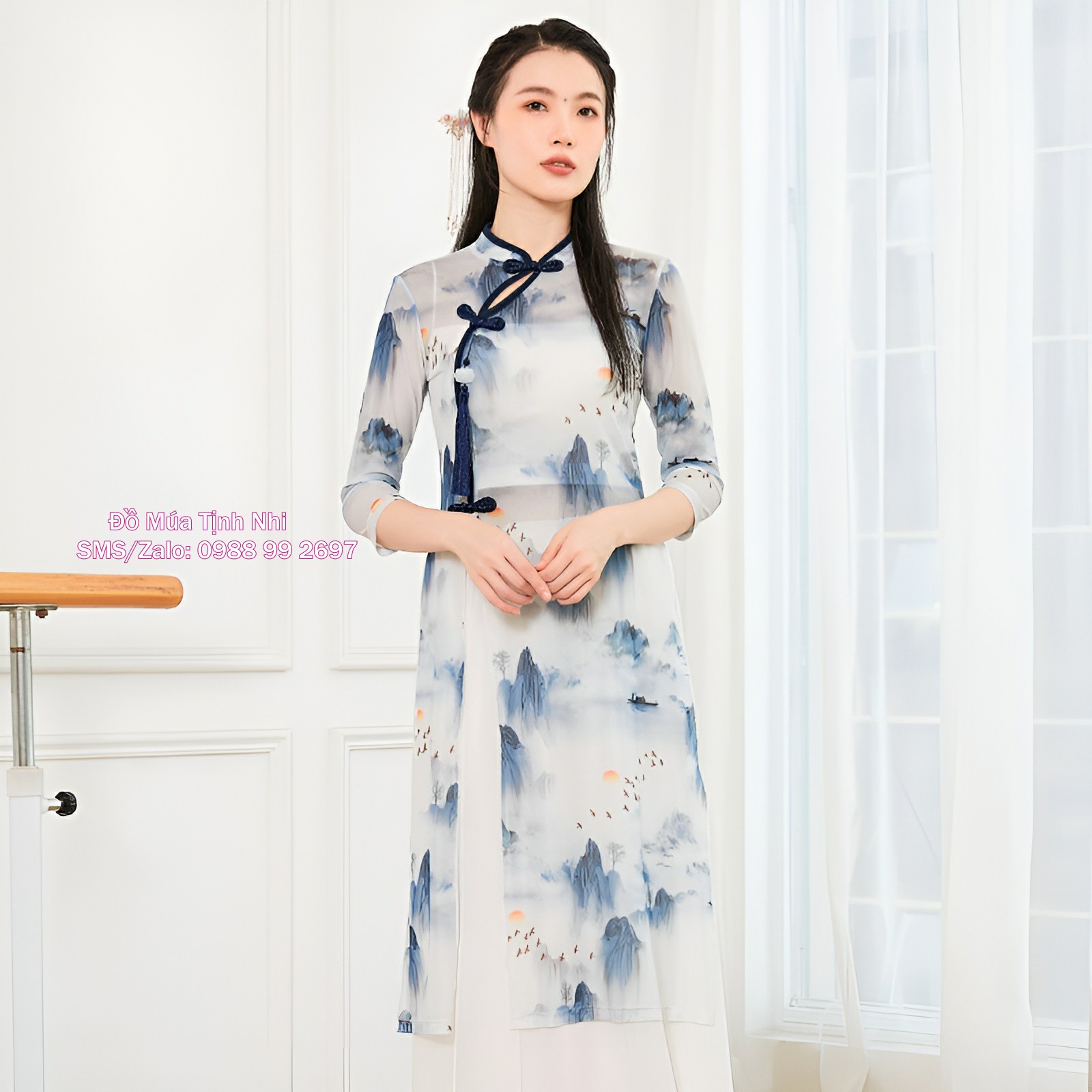 Đầm váy sườn xám cách tân nhung thiết kế tay phồng cho quý cô đi chơi tết ,  lễ siêu đẹp | Shopee Việt Nam