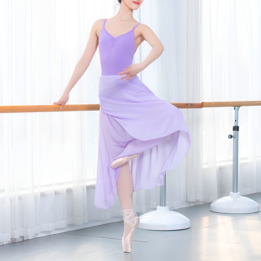 Tà Váy Múa Ballet Dáng Dài- Màu Tím Nhạt (2)